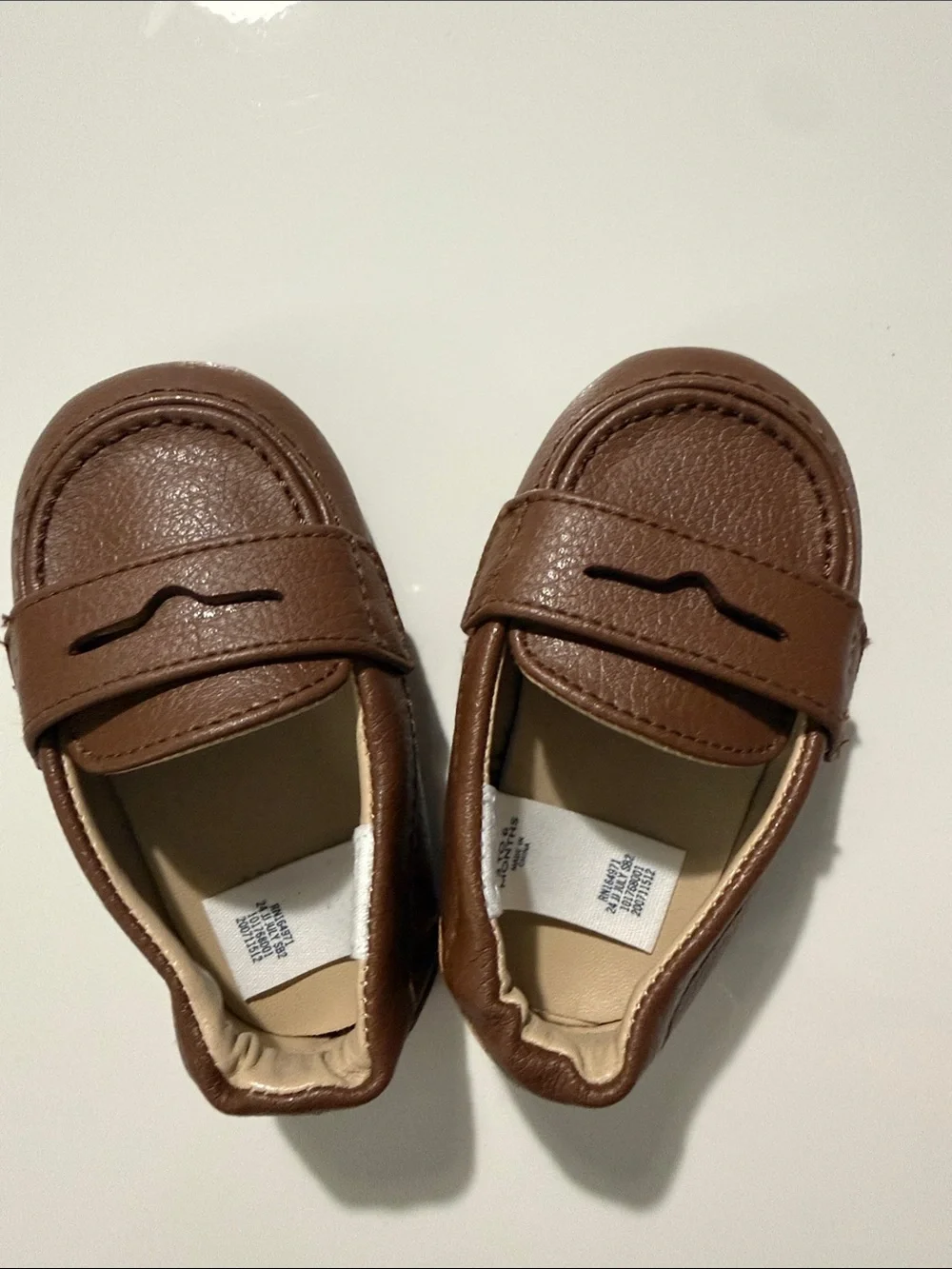 Janie and Jack leather baby Penny Loafer size 3-6 months in color brown